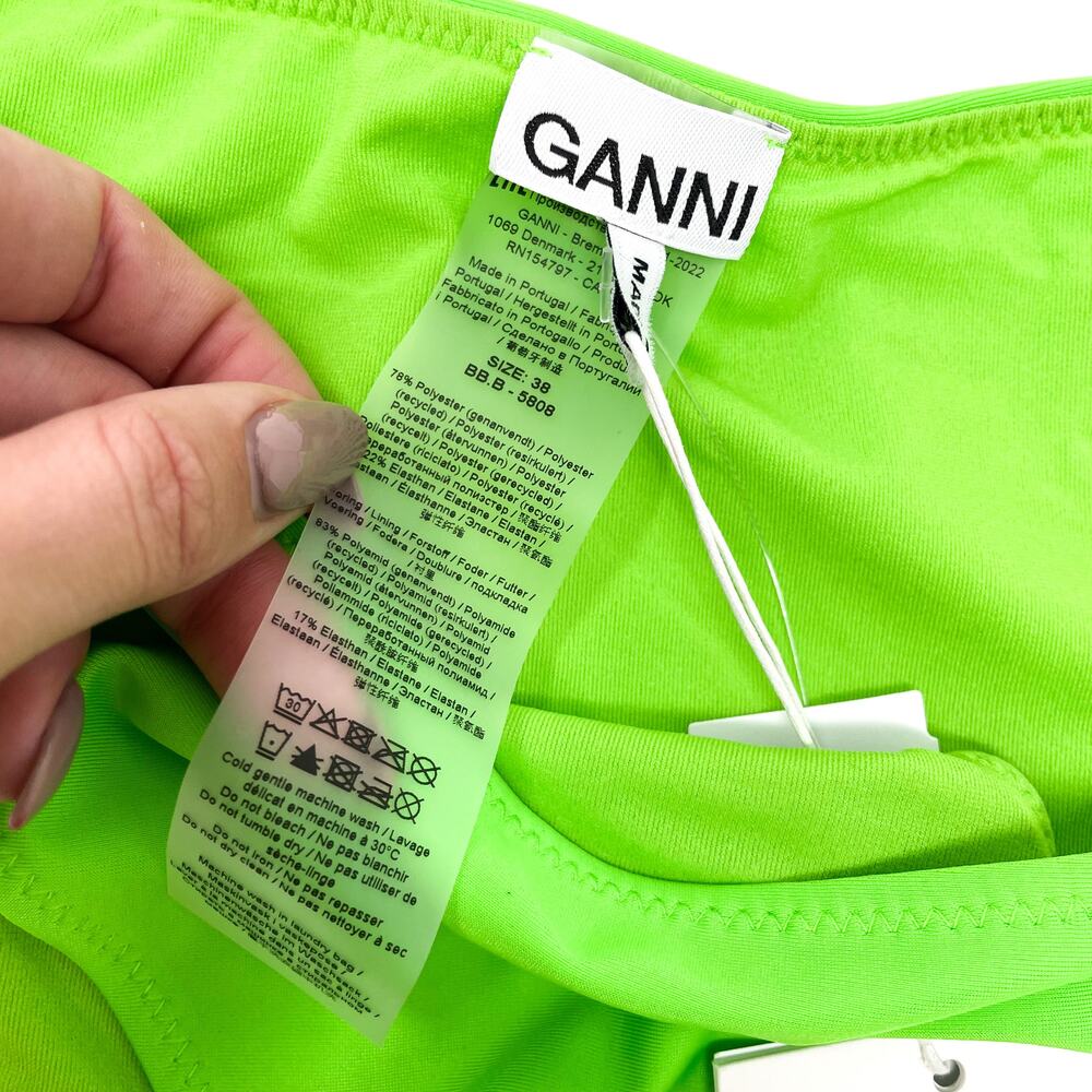 GANNI Solid Lime Green‎ String Tie Bikini Bottoms - Picture 6 of 7